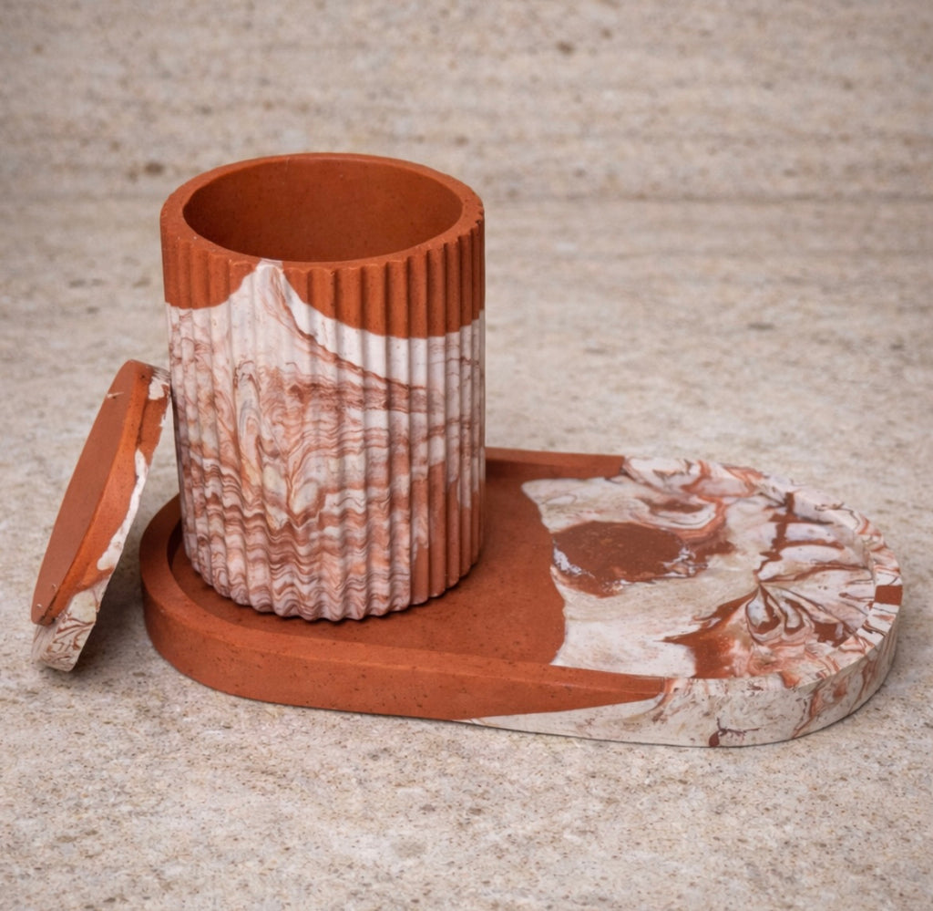 Ensemble plateau + bougie