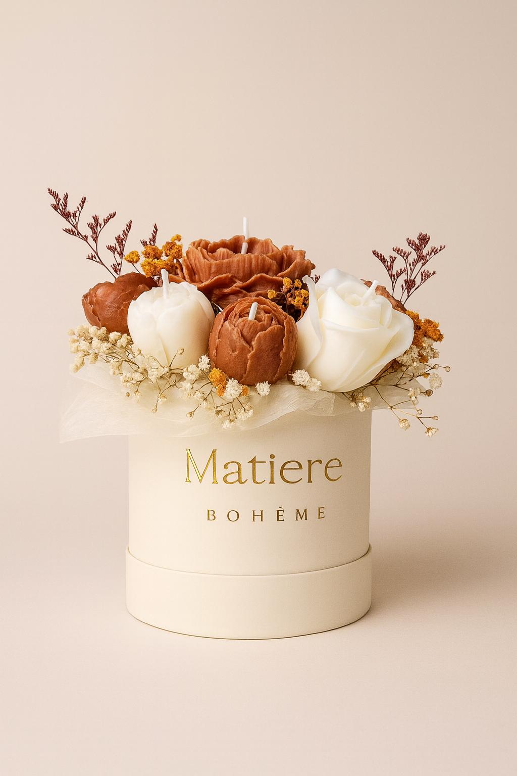 Bouquet bougie terracotta